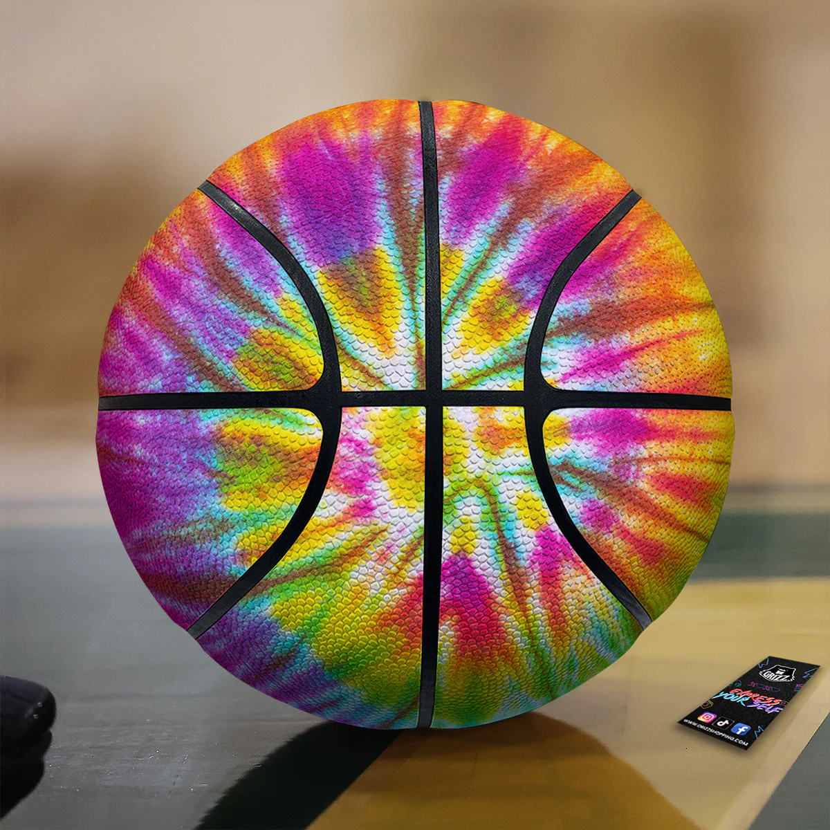 Tie Dye Colorful Hippie Print Basketball