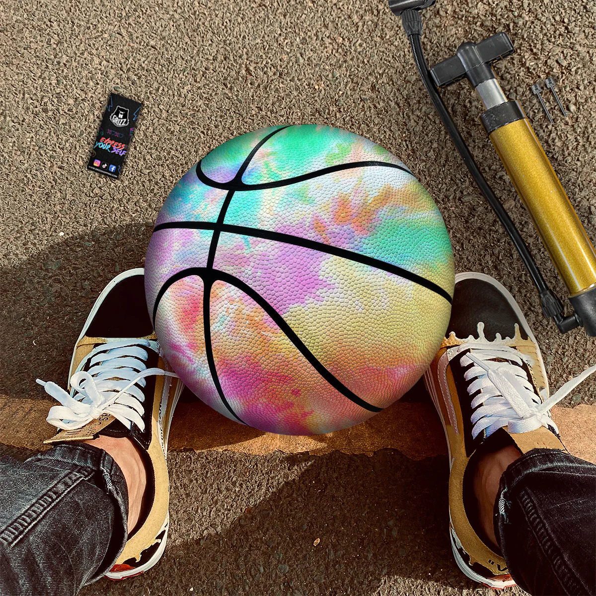 Tie Dye Colorful Print Basketball - Image 2