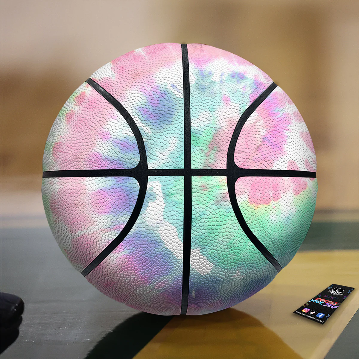 Tie Dye Colorful Spiral Print Basketball