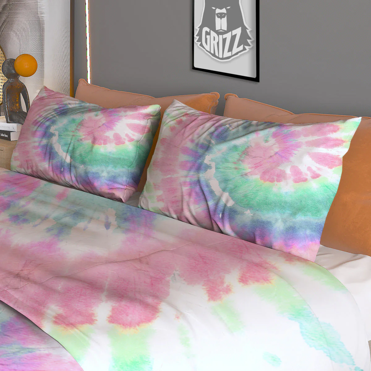Tie Dye Colorful Spiral Print Duvet Cover Bedding Set - Image 3