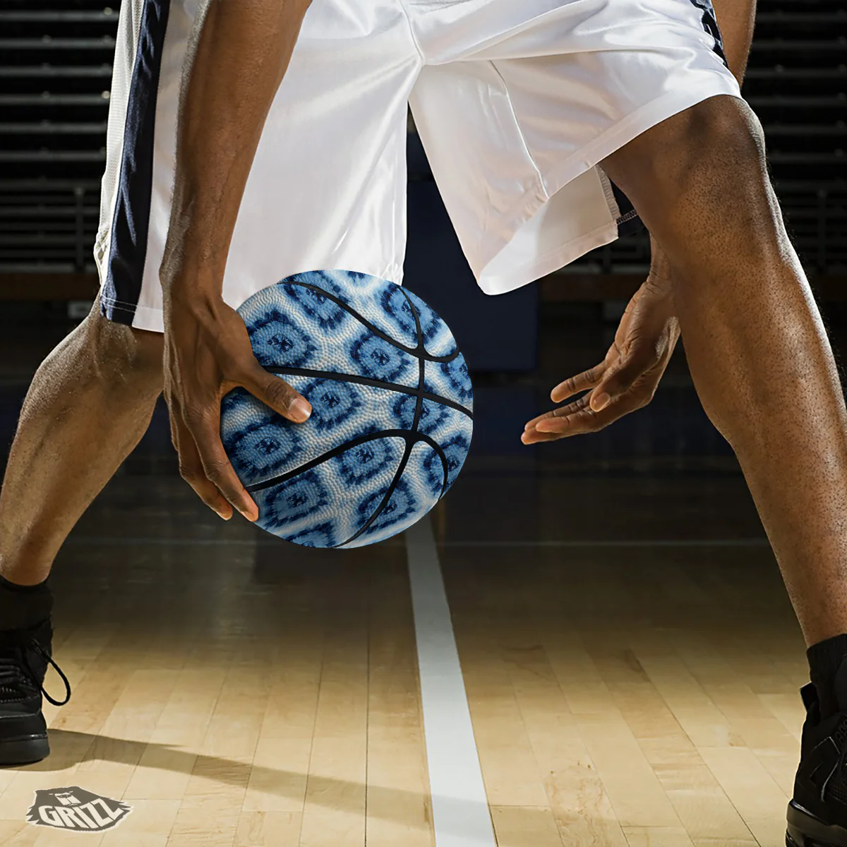 Tie Dye Indigo Color Blue Print Basketball - Image 3
