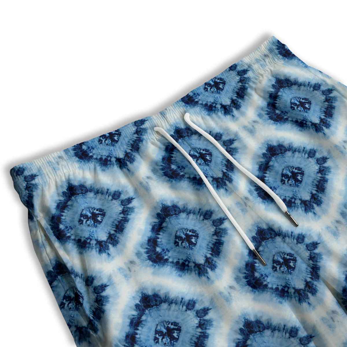 Tie Dye Indigo Color Blue Print Men's Athletic Shorts - Image 3