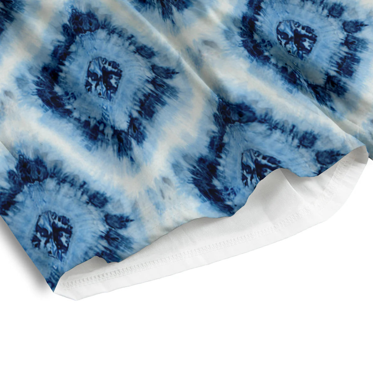 Tie Dye Indigo Color Blue Print Men's Athletic Shorts - Image 4