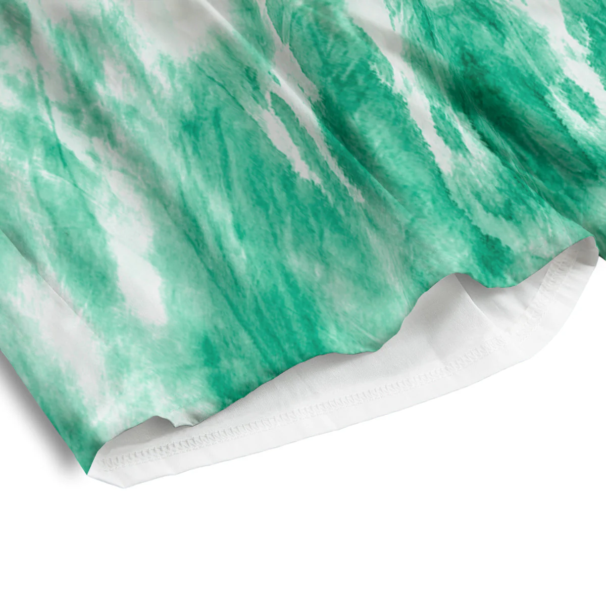Tie Dye Mint Green Watercolor Print Men's Athletic Shorts - Image 4