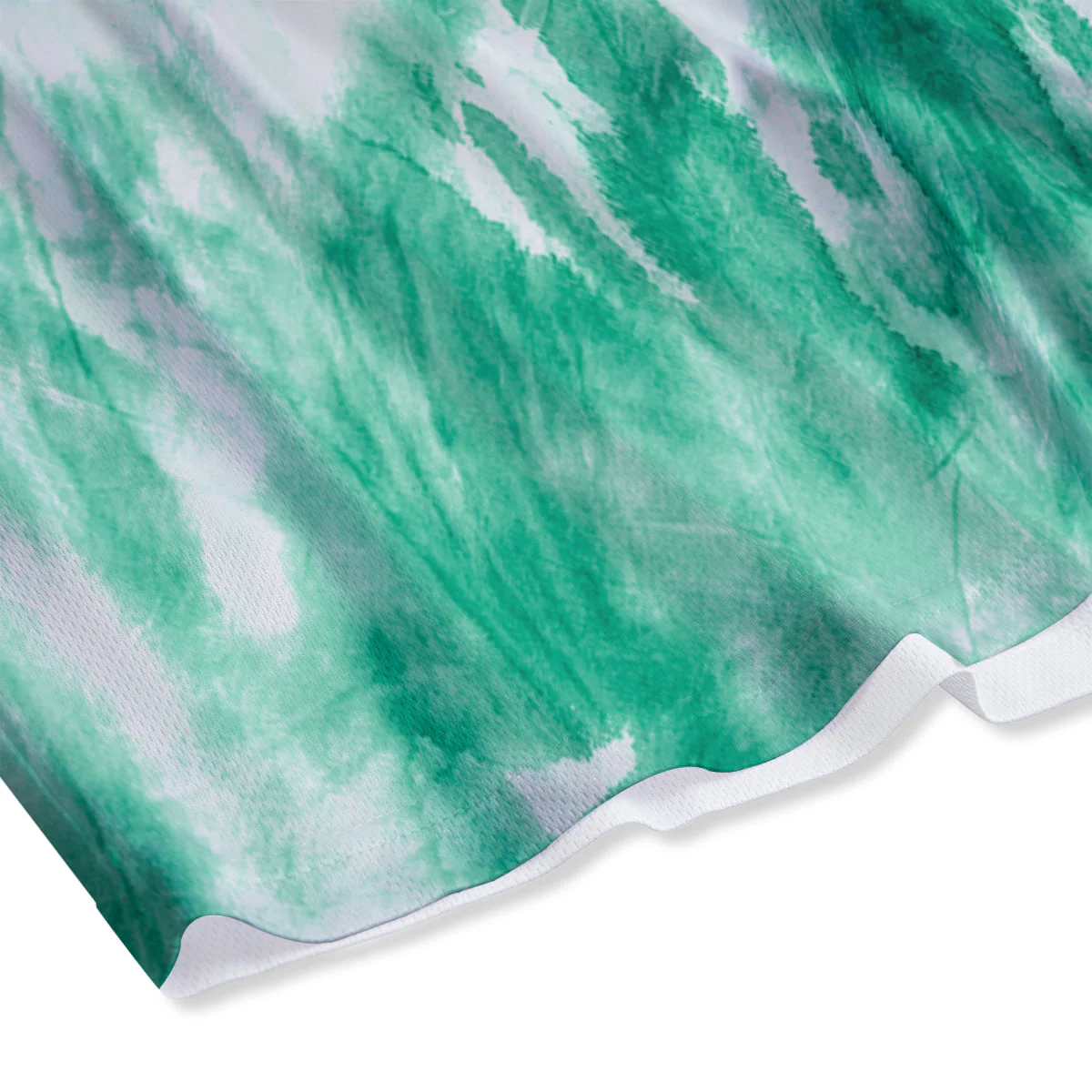 Tie Dye Mint Green Watercolor Print Mesh Shorts - Image 4