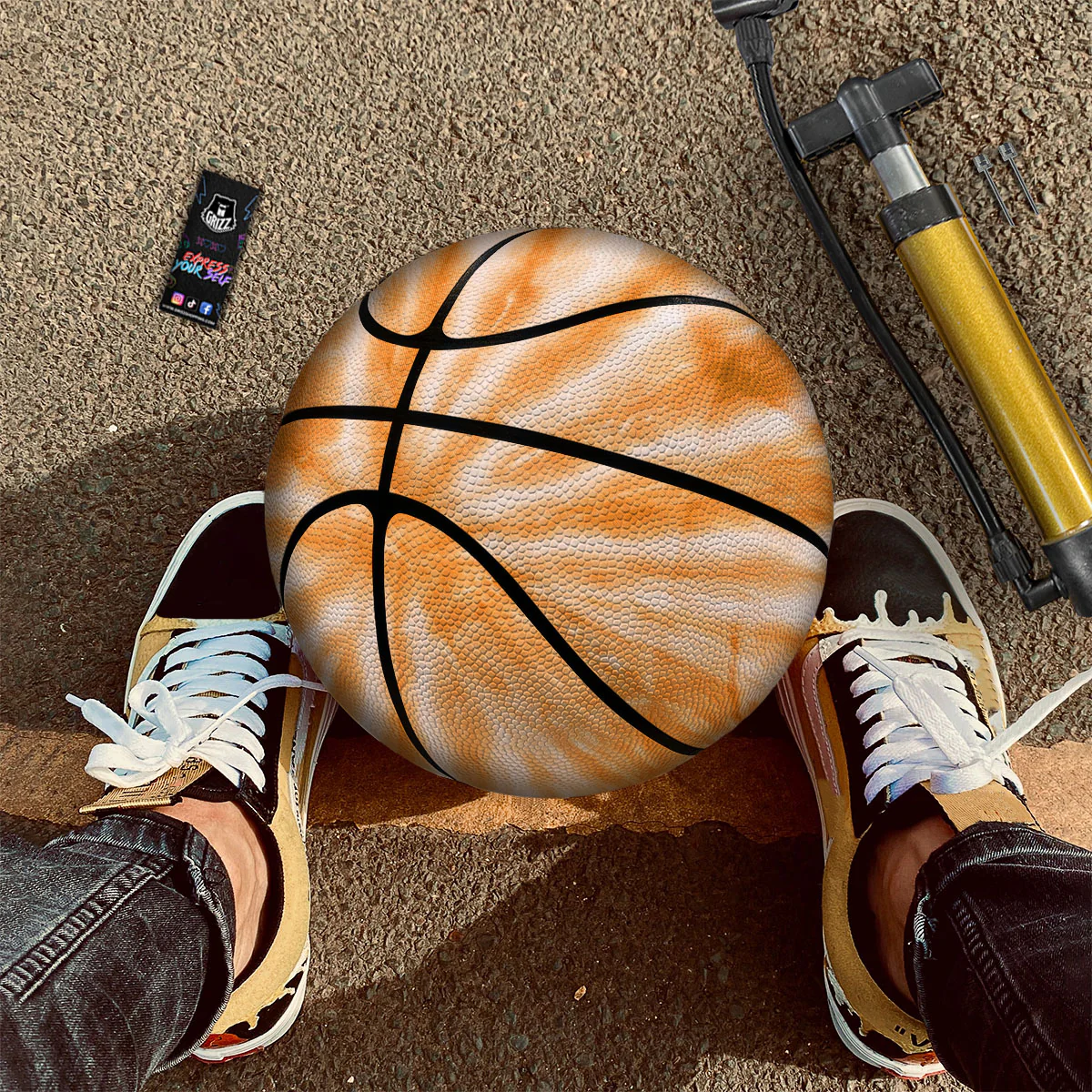 Tie Dye Orange Print Basketball - Image 2