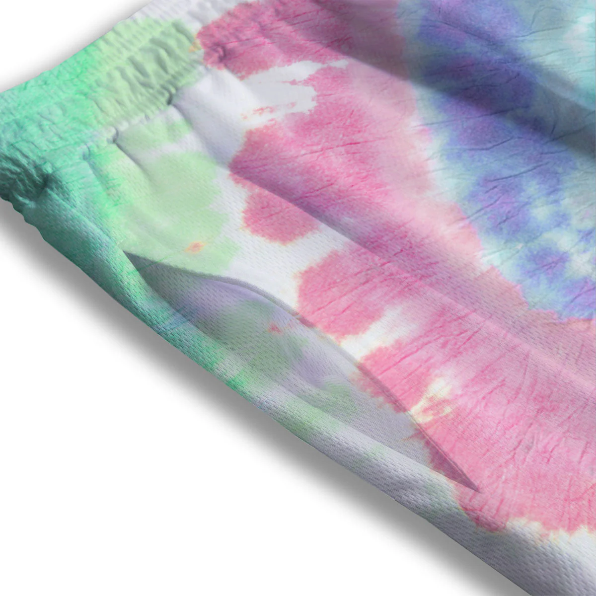 Tie Dye Pastel Print Mesh Shorts - Image 3