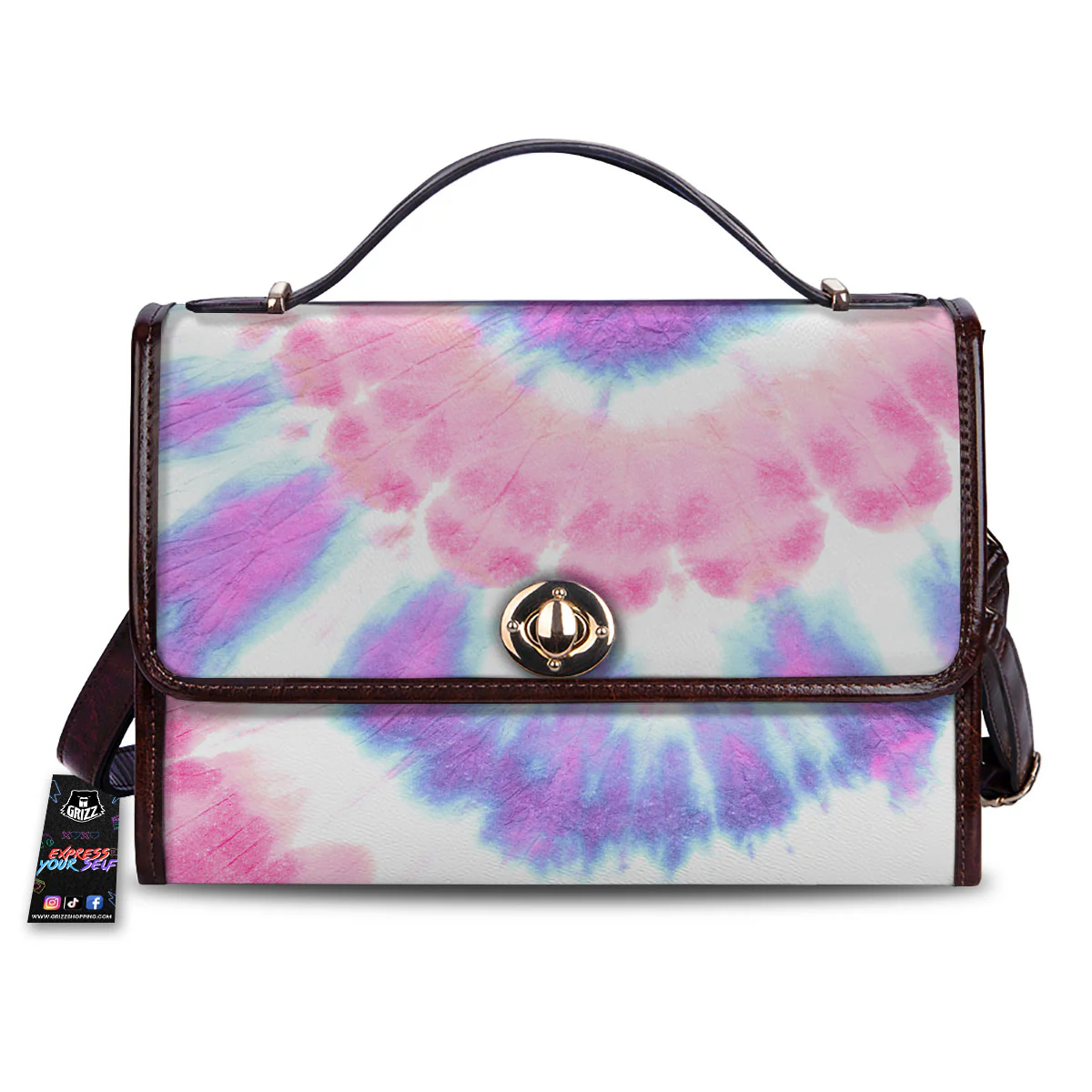 Tie Dye Pastel Spiral Print Women's Satchel Bag