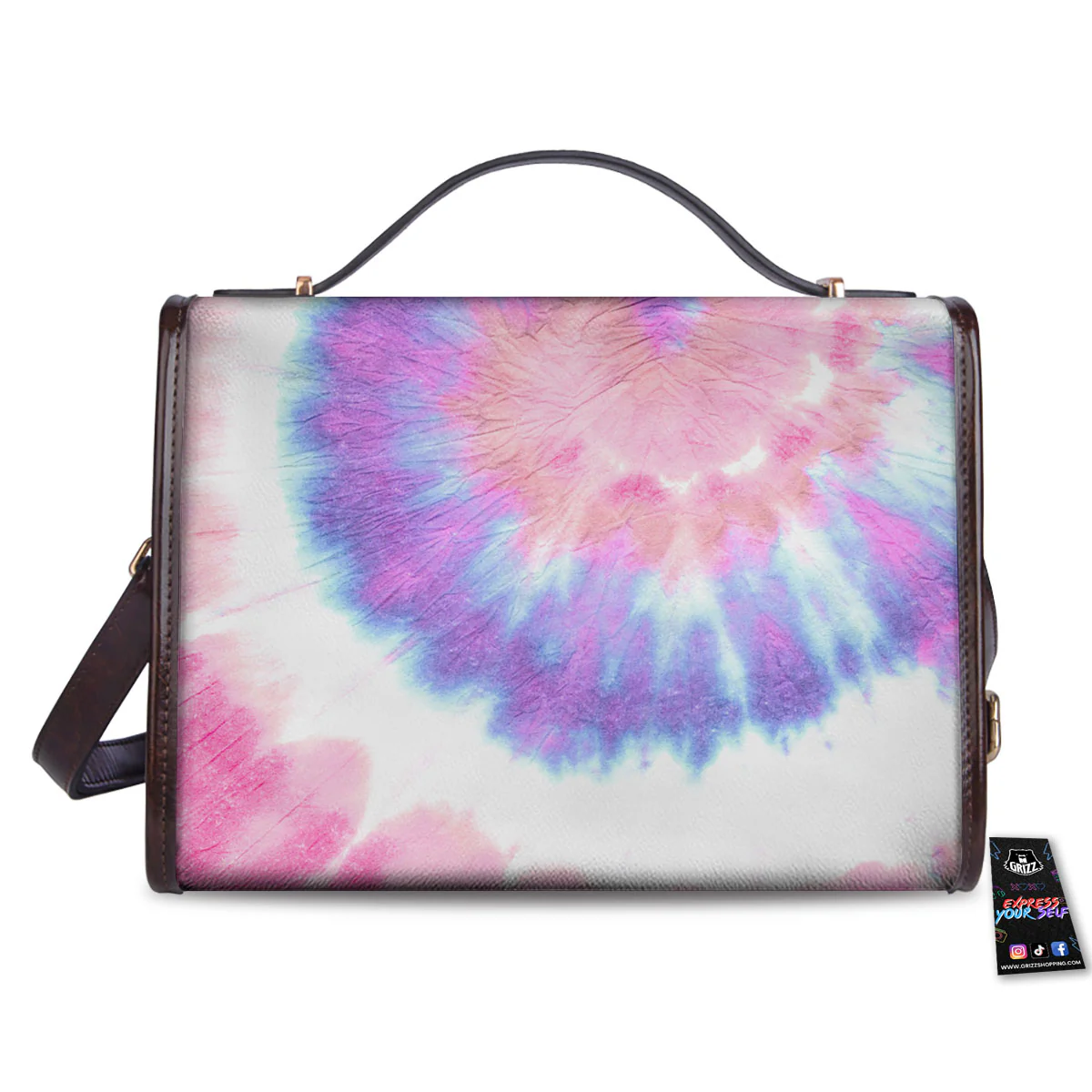 Tie Dye Pastel Spiral Print Women's Satchel Bag - Image 2