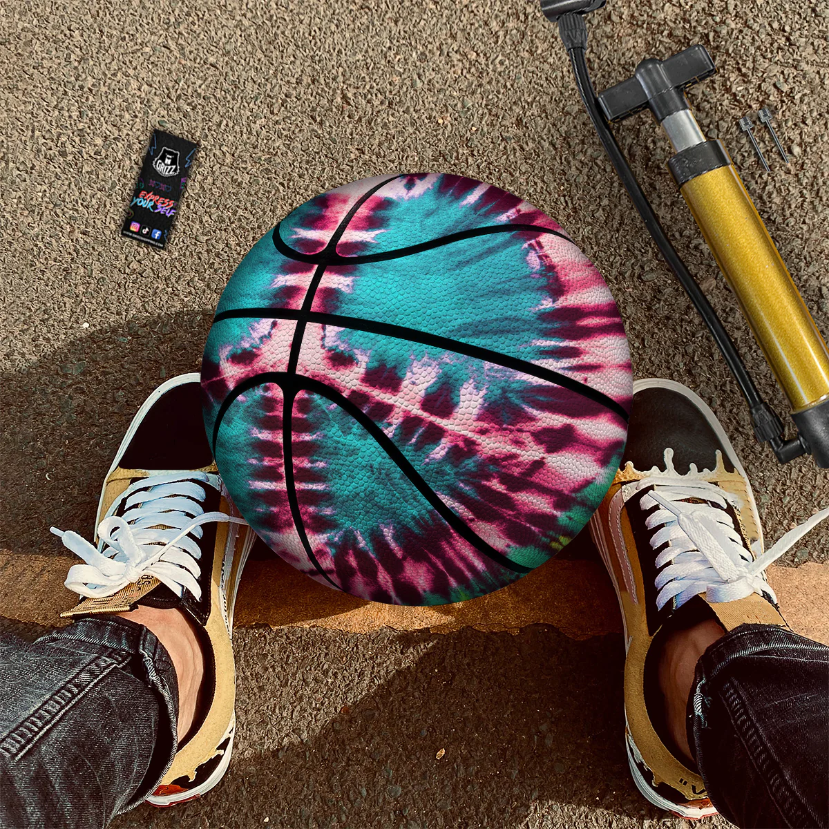 Tie Dye Peace Sign Print Basketball - Image 2