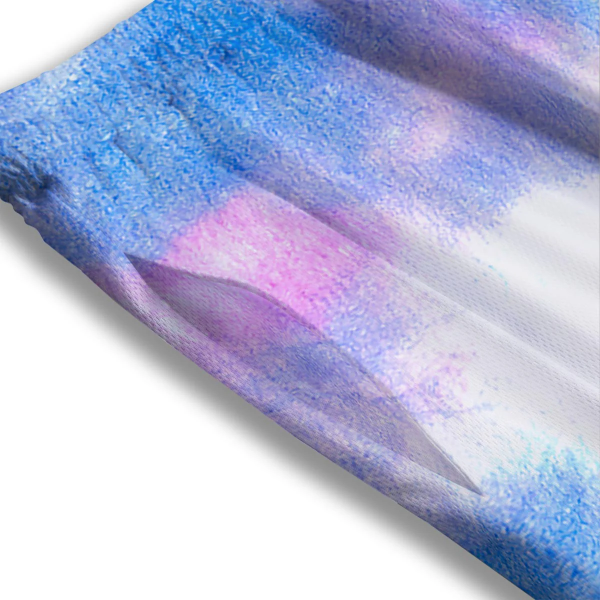 Tie Dye Pink And Teal Print Mesh Shorts - Image 3