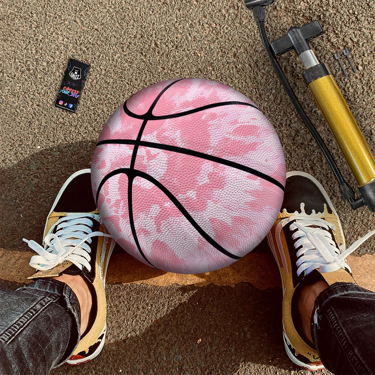 Tie Dye Pink Shibori Print Basketball - Image 2