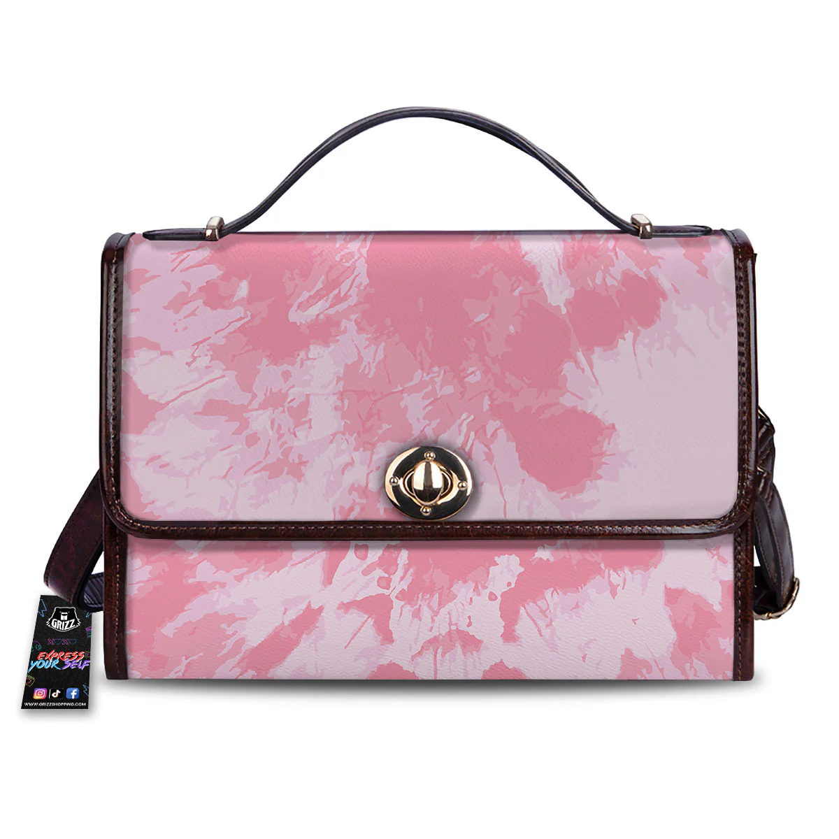 Tie Dye Pink Shibori Print Women's Satchel Bag
