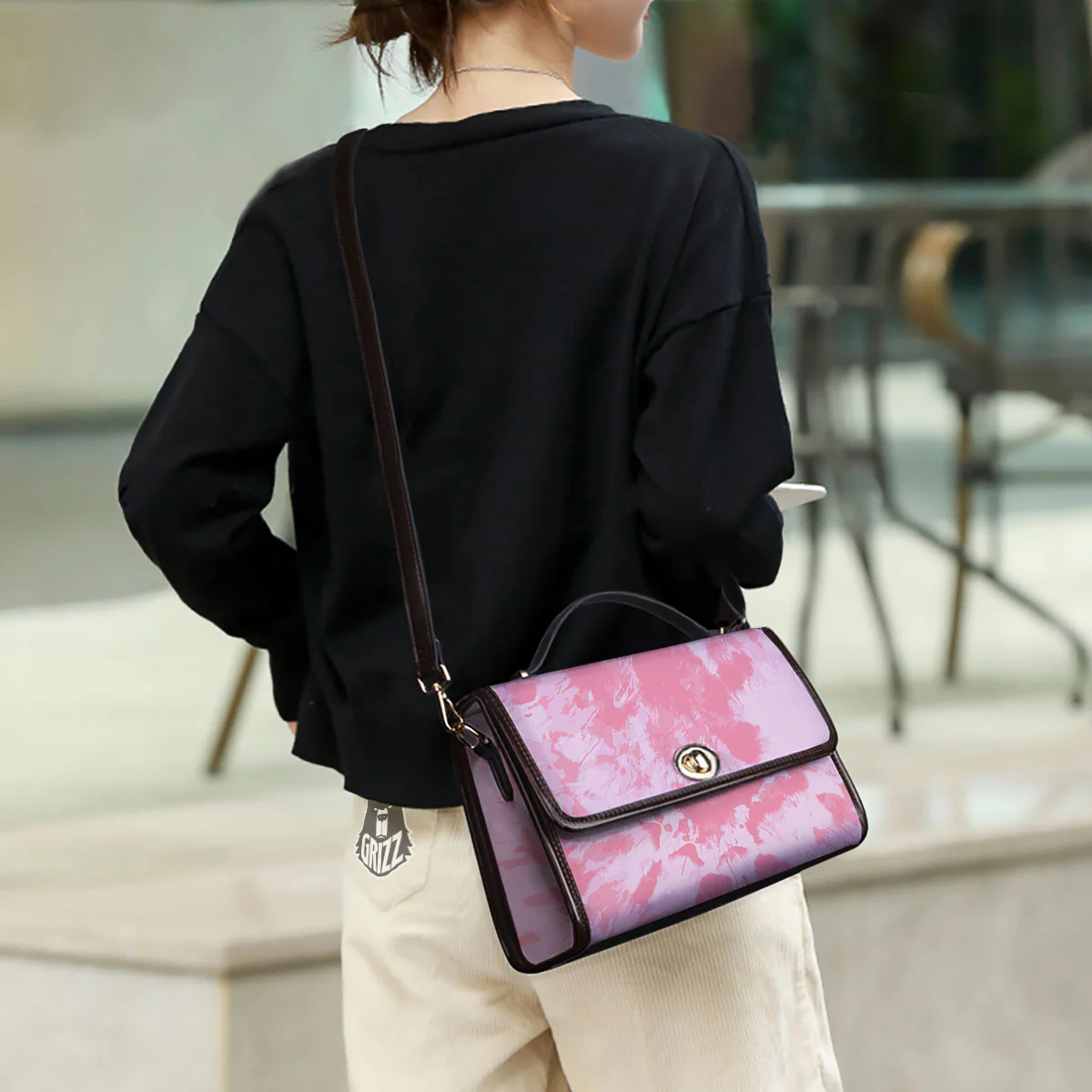 Tie Dye Pink Shibori Print Women's Satchel Bag - Image 3