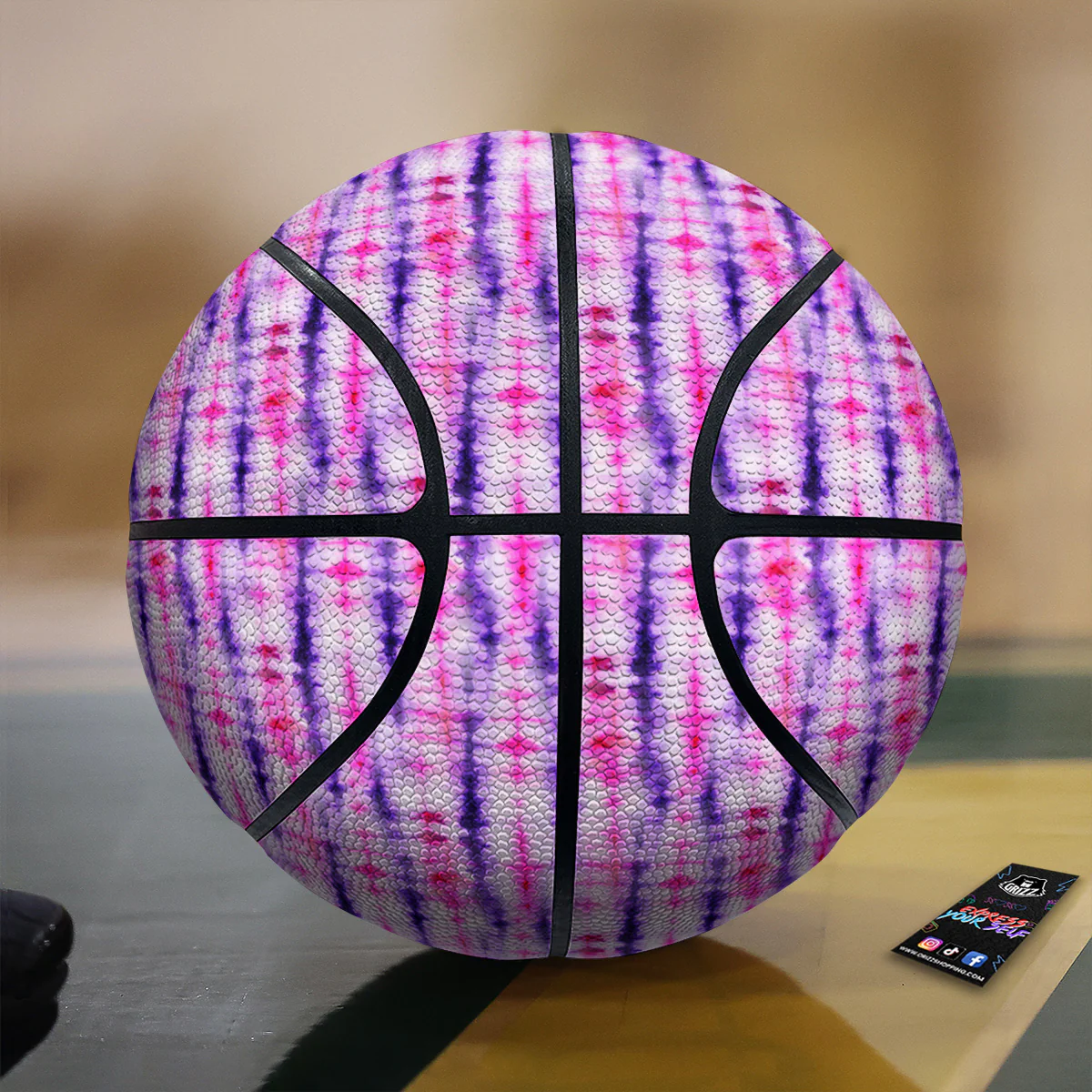 Tie Dye Purple Pink Print Pattern Basketball