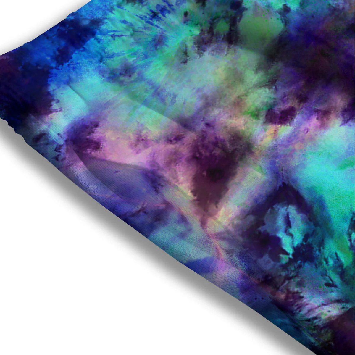 Tie Dye Rainbow And Black Print Mesh Shorts - Image 3