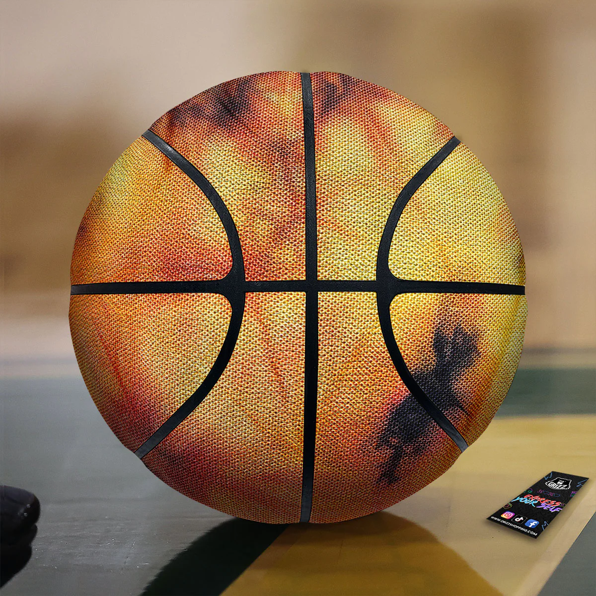 Tie Dye Red Yellow And Orange Print Basketball