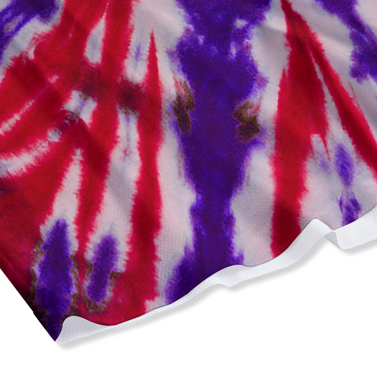 Tie Dye Spider Red And Purple Print Mesh Shorts - Image 4