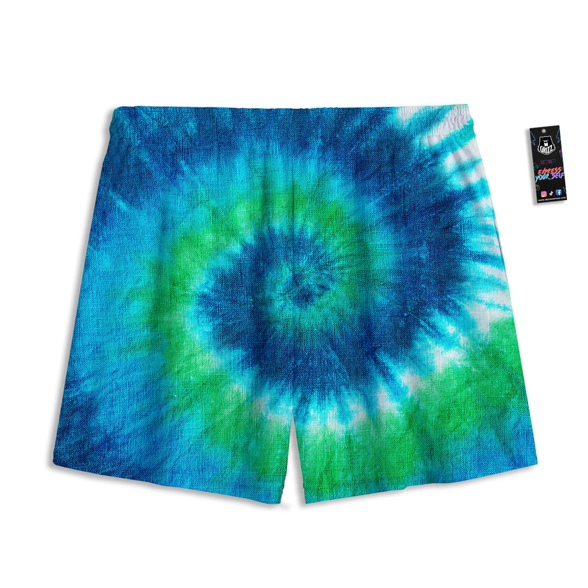 Tie Dye Spiral Print Mesh Shorts - Image 2