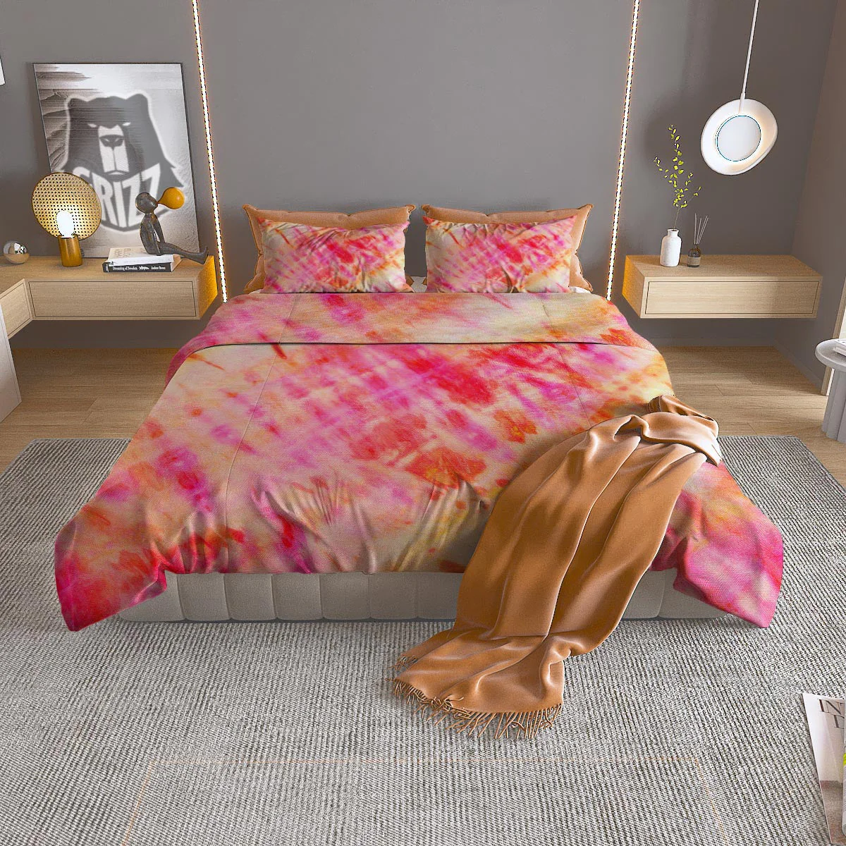 Tie Dye Summer Print Duvet Cover Bedding Set