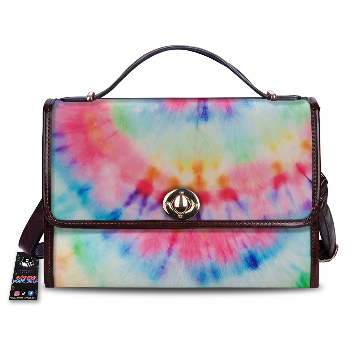 Tie Dye Swirl Print Women's Satchel Bag