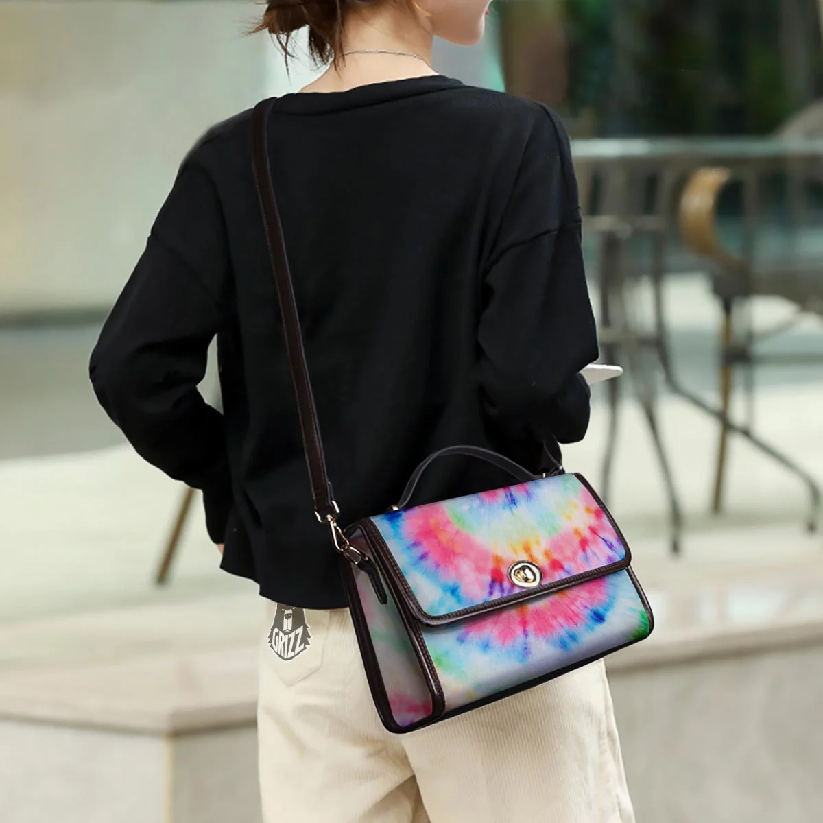 Tie Dye Swirl Print Women's Satchel Bag - Image 3