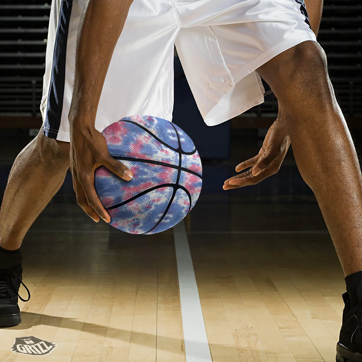 Tie Dye Two Tone Print Pattern Basketball - Image 3