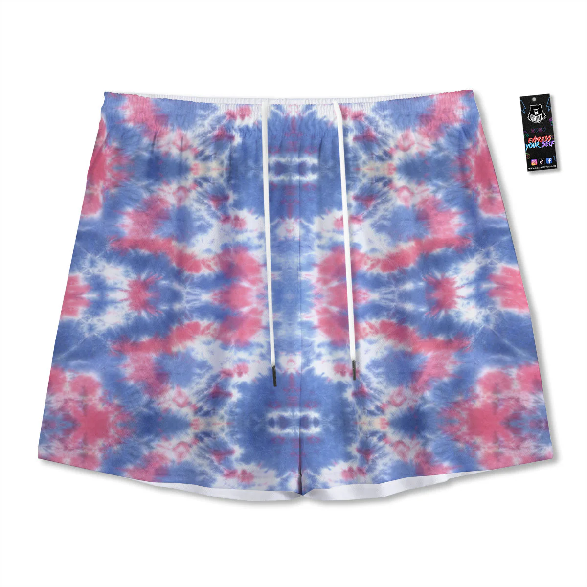Tie Dye Two Tone Print Pattern Mesh Shorts