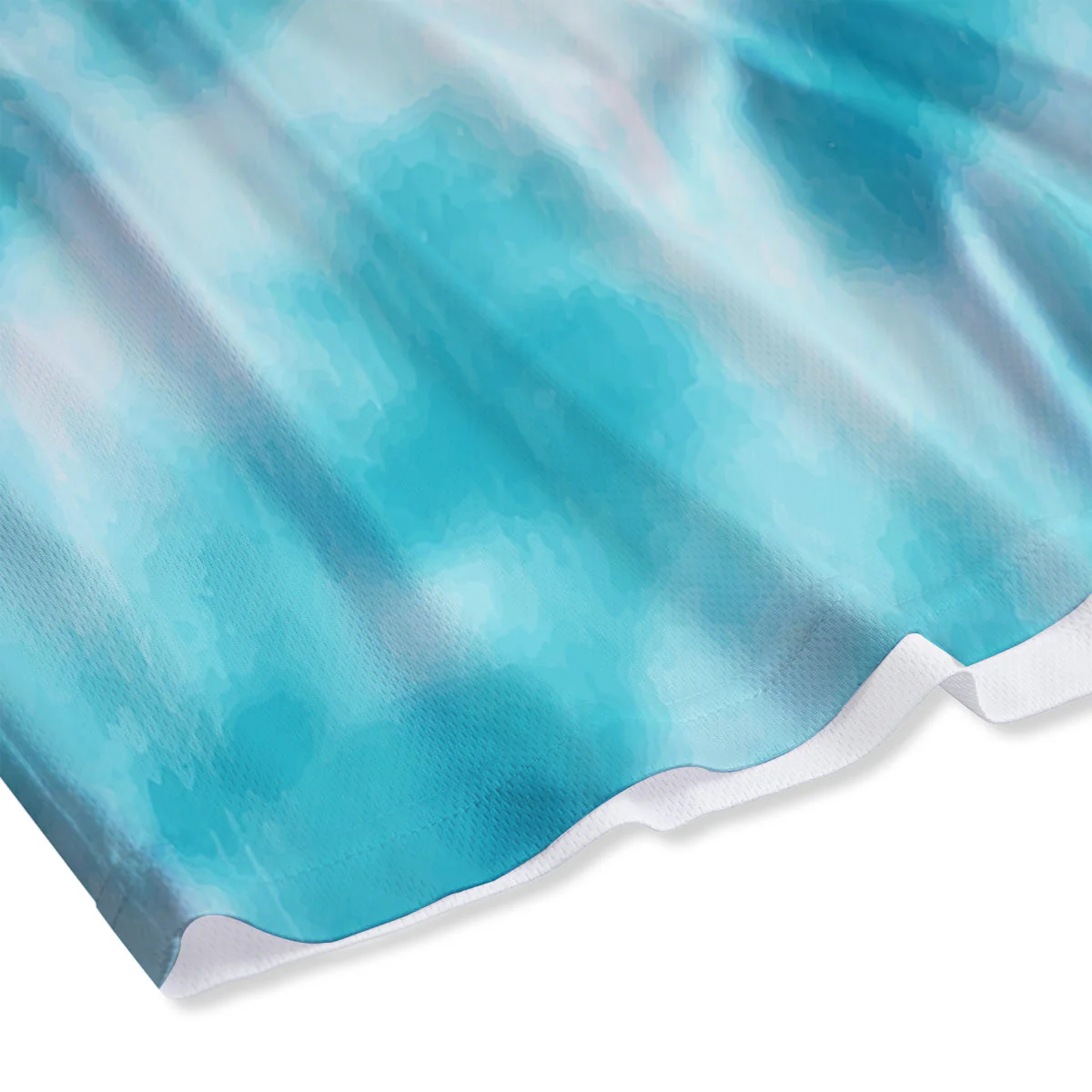 Tie Dye White And Blue Print Mesh Shorts - Image 4