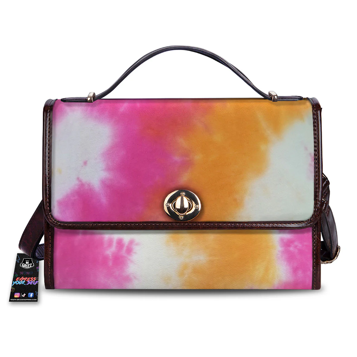 Tie Dye Yellow And Pink Print Women's Satchel Bag