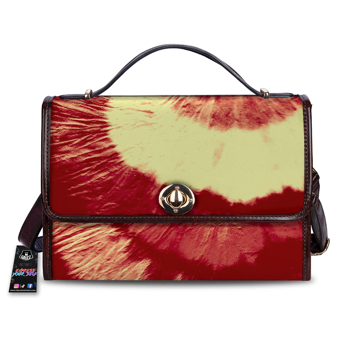 Tie Dye Yellow And Red Spider Print Women's Satchel Bag