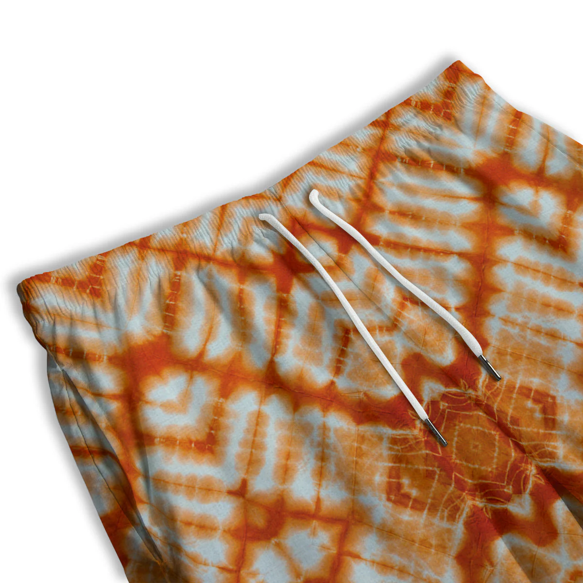 Tie Dye Zigzag Orange Watercolor Print Men's Athletic Shorts - Image 3