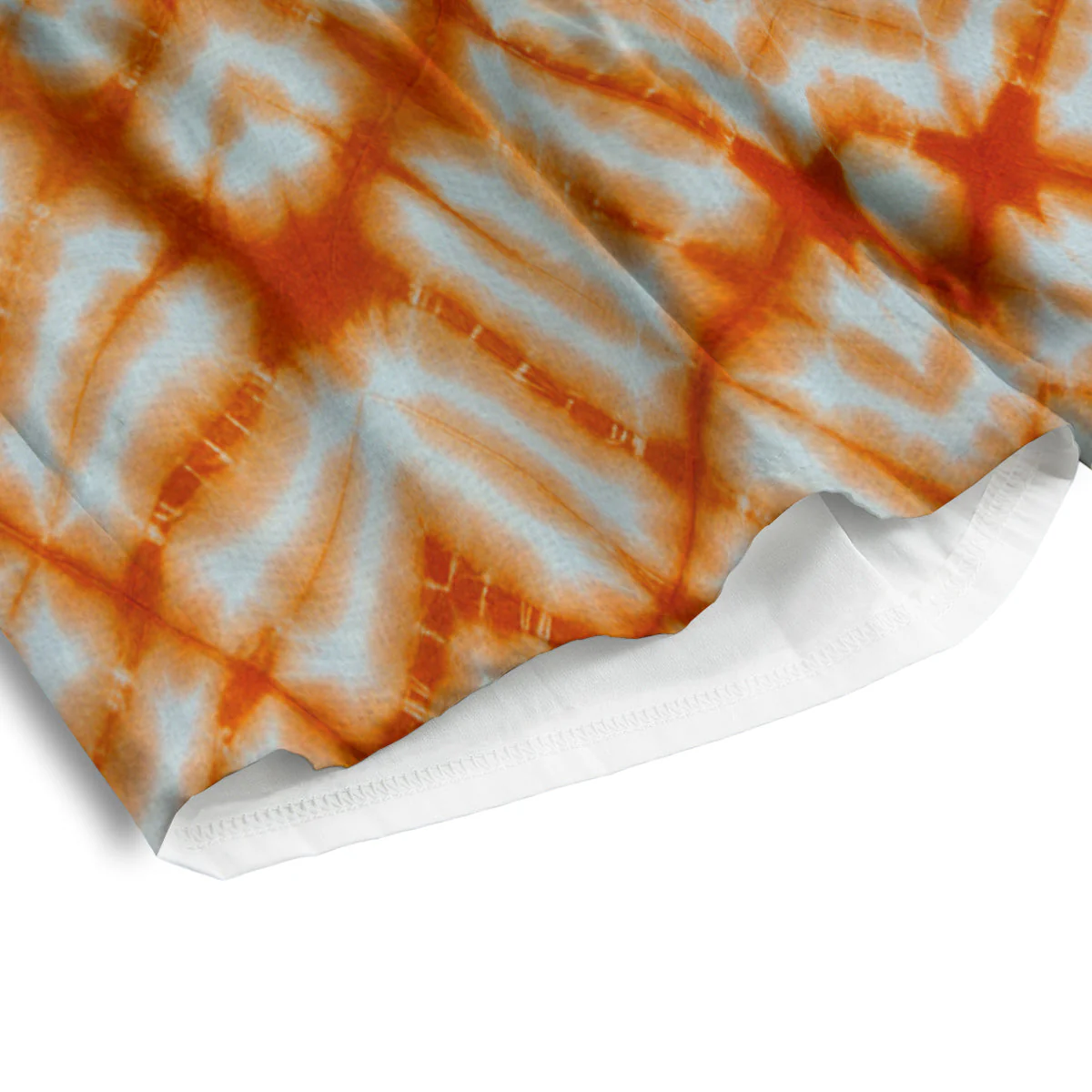 Tie Dye Zigzag Orange Watercolor Print Men's Athletic Shorts - Image 4