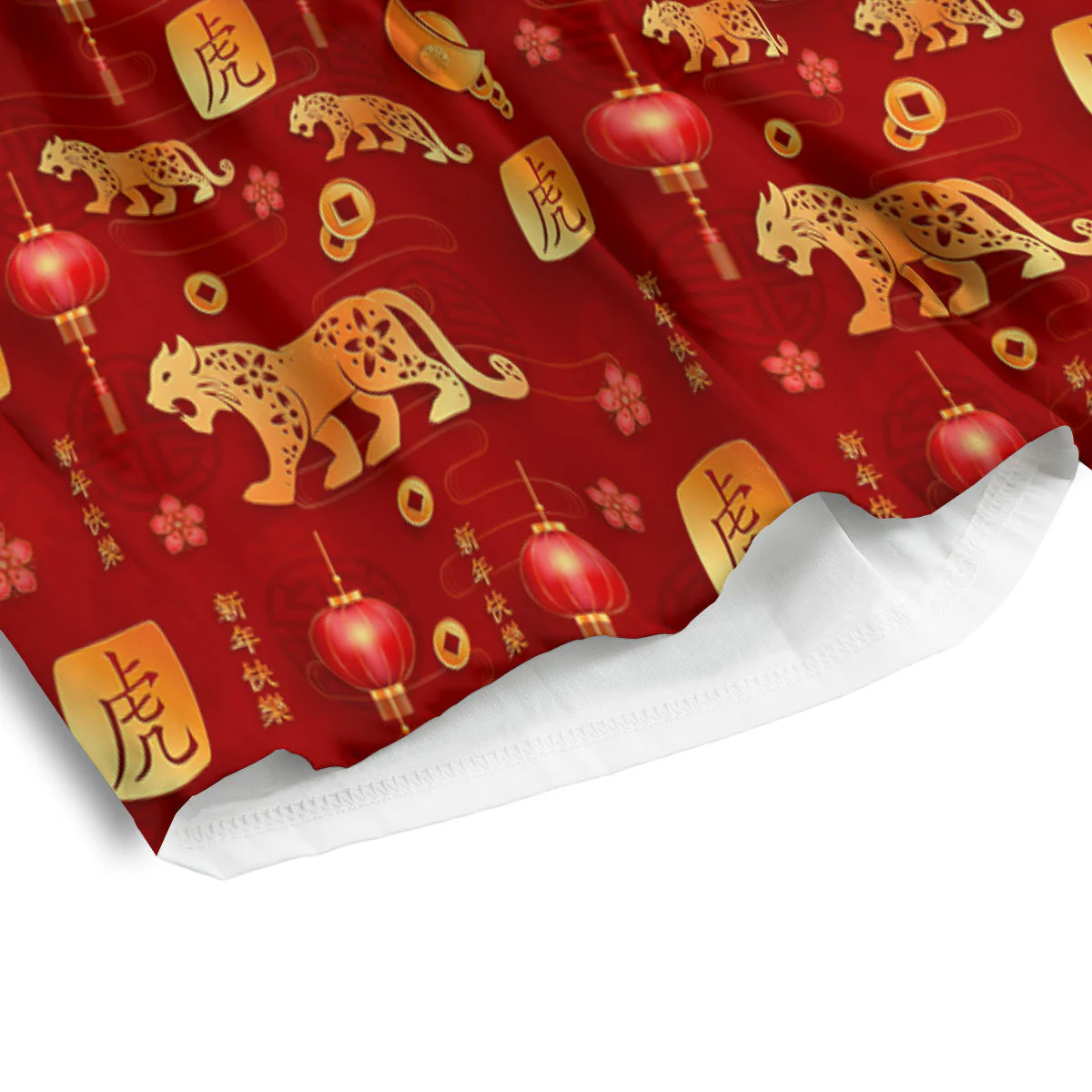 Tiger And Chinese New Year Print Pattern Men's Athletic Shorts - Image 4