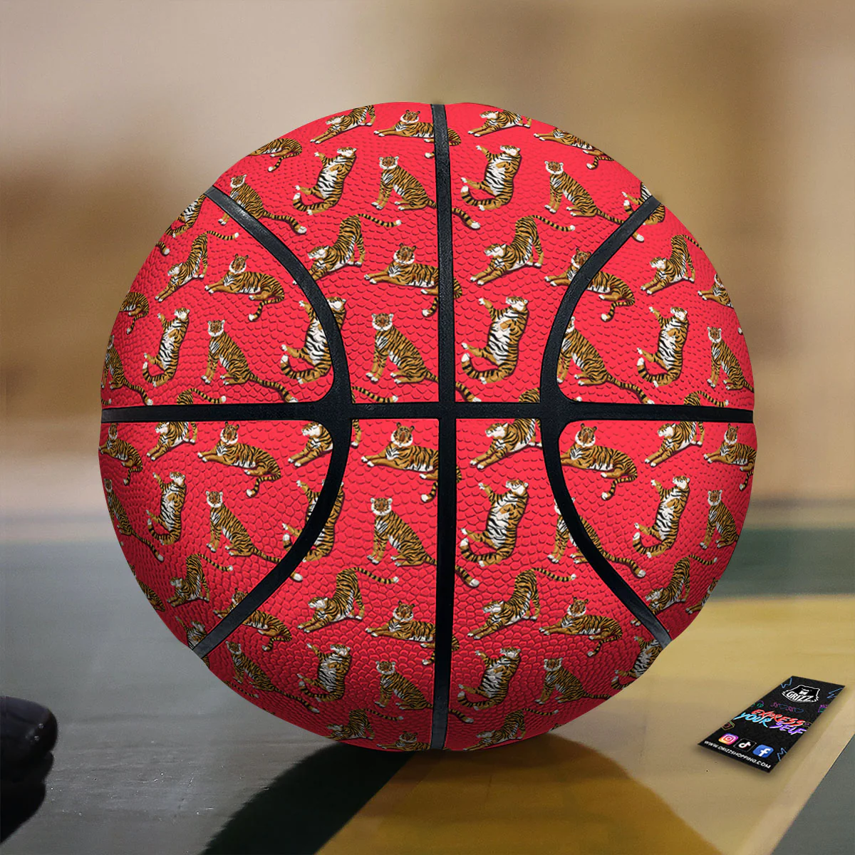 Tiger Cartoon Print Pattern Basketball