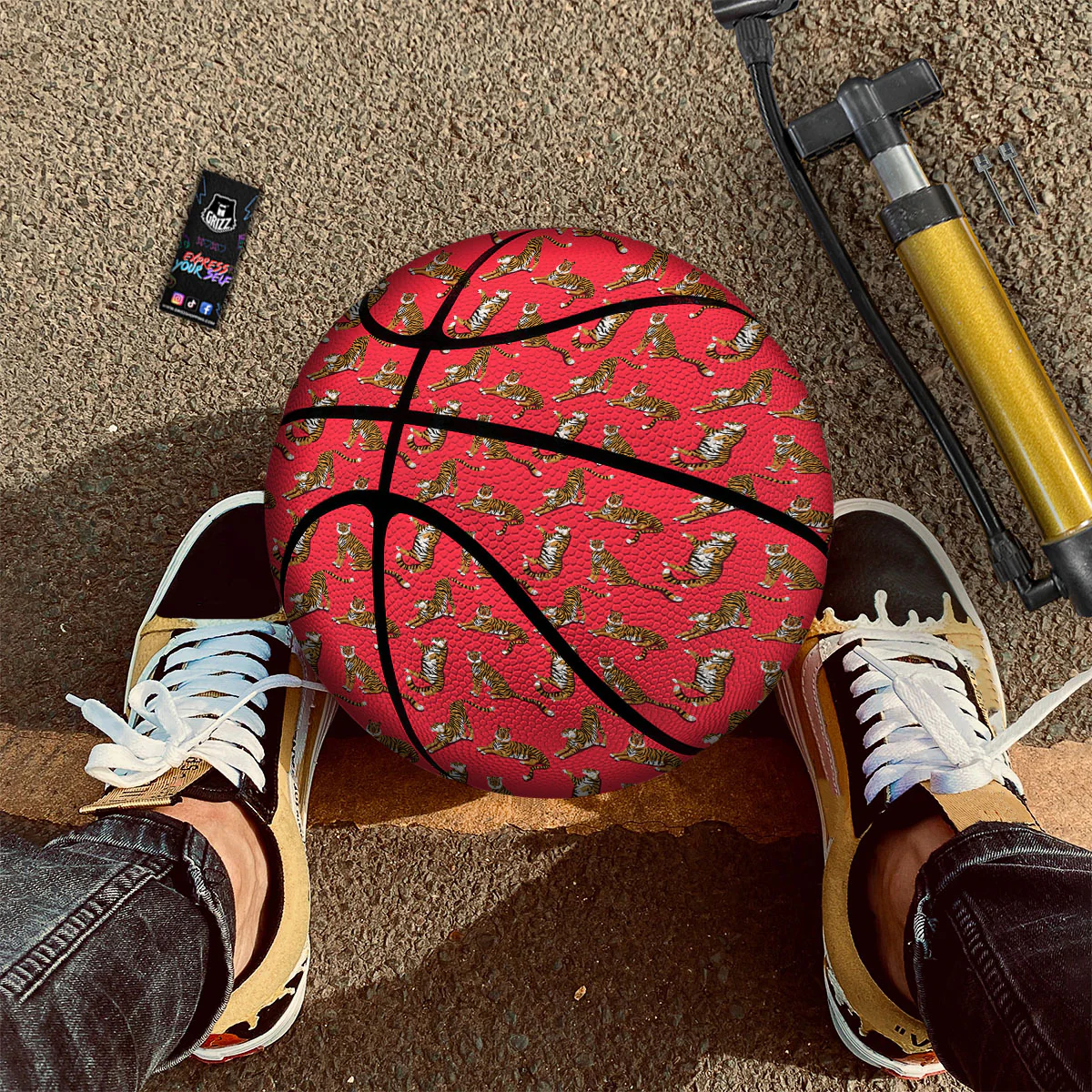 Tiger Cartoon Print Pattern Basketball - Image 2