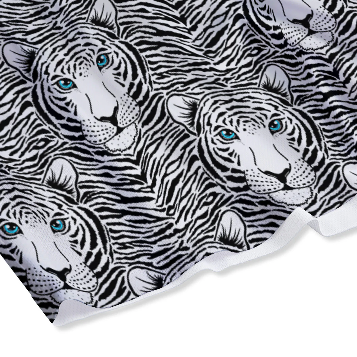 Tiger Head Striped Print Pattern Mesh Shorts - Image 4