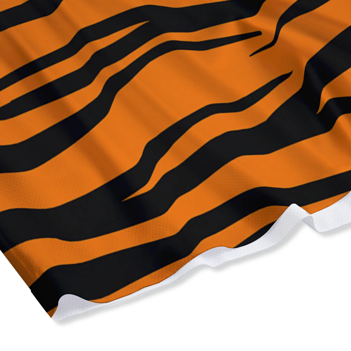Tiger Stripe Black And Orange Print Mesh Shorts - Image 4