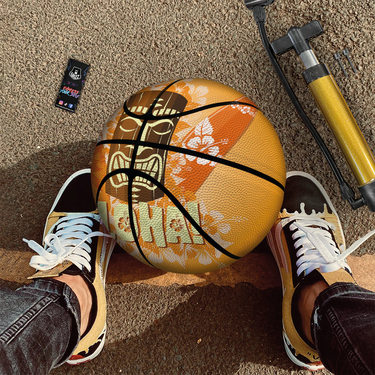 Tiki Aloha Print Basketball - Image 2
