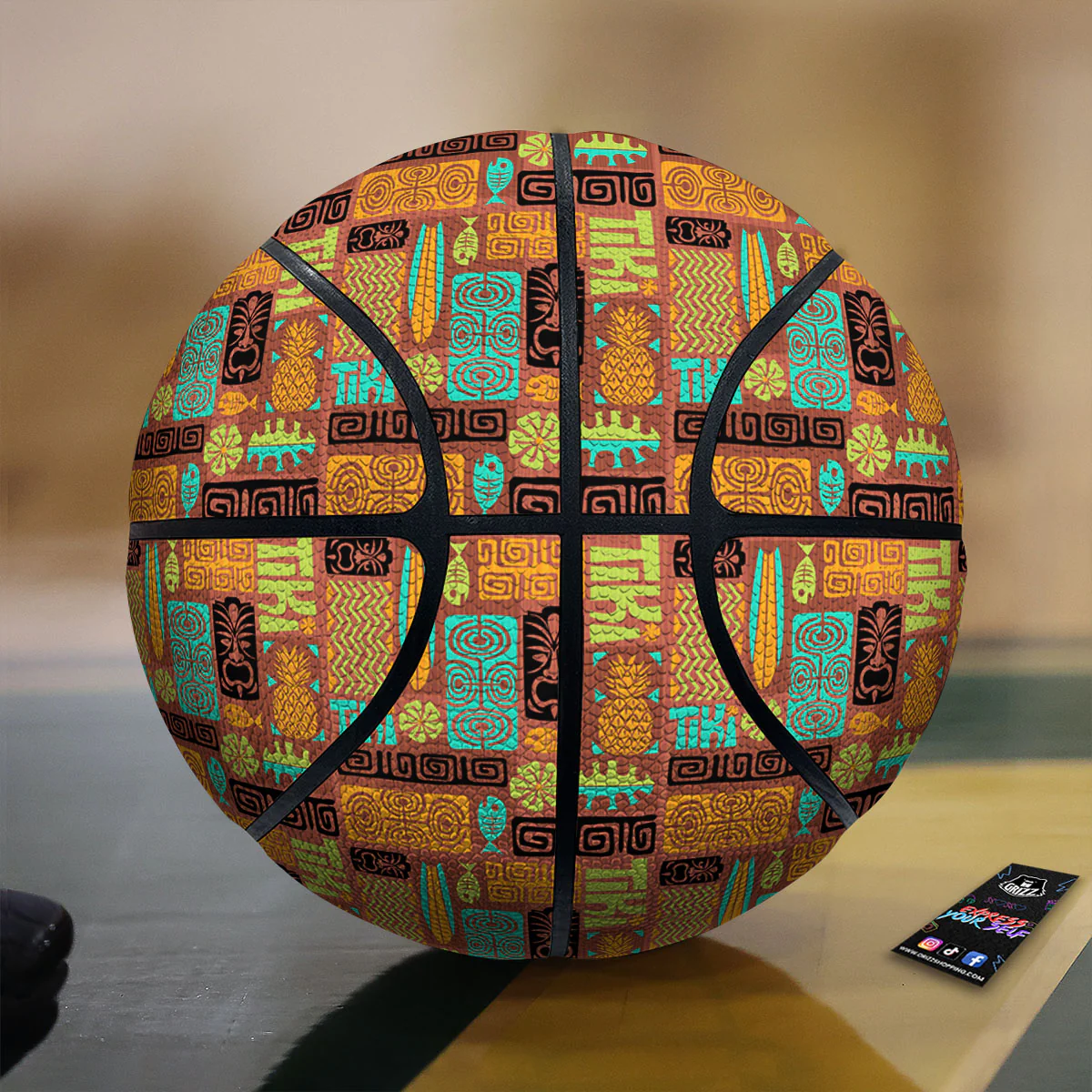 Tiki Ethnic Print Pattern Basketball