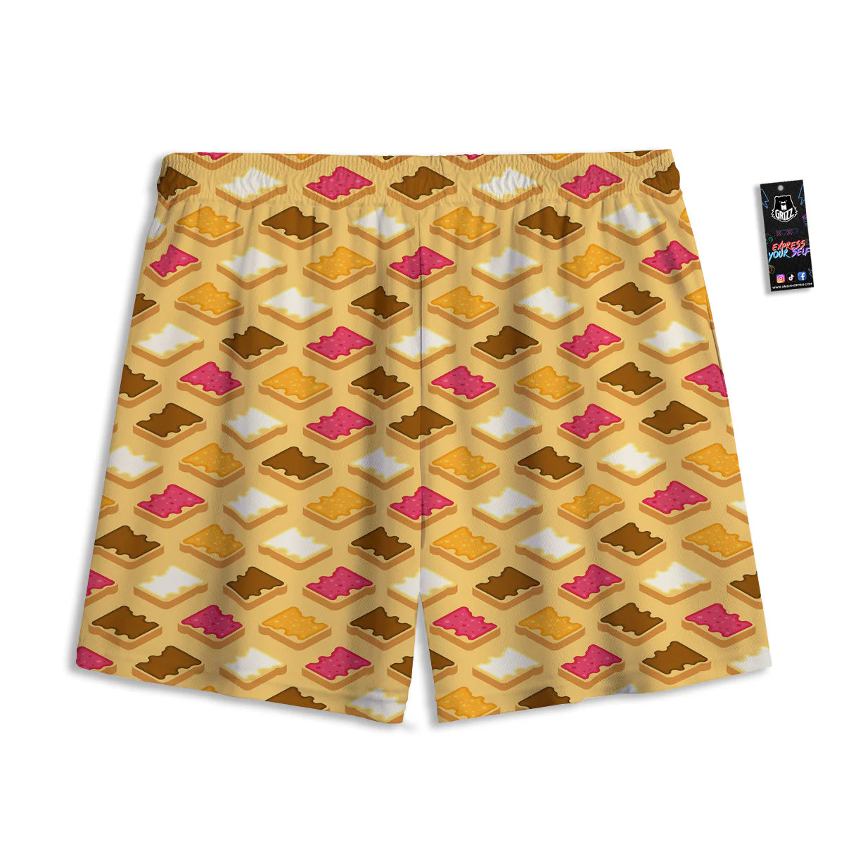 Toast And Jam Print Pattern Mesh Shorts - Image 2
