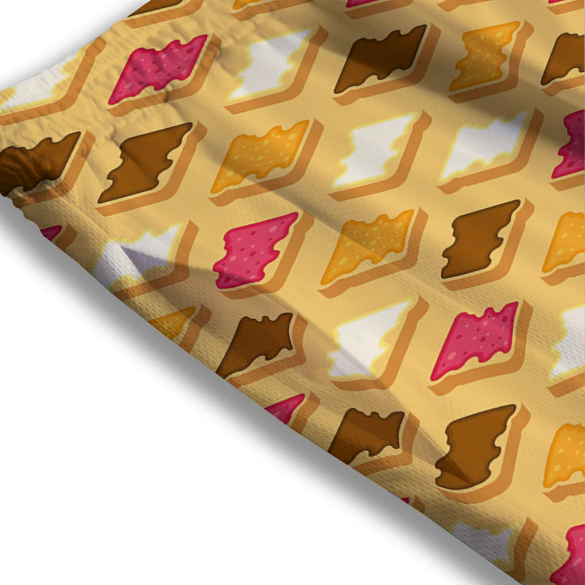 Toast And Jam Print Pattern Mesh Shorts - Image 3