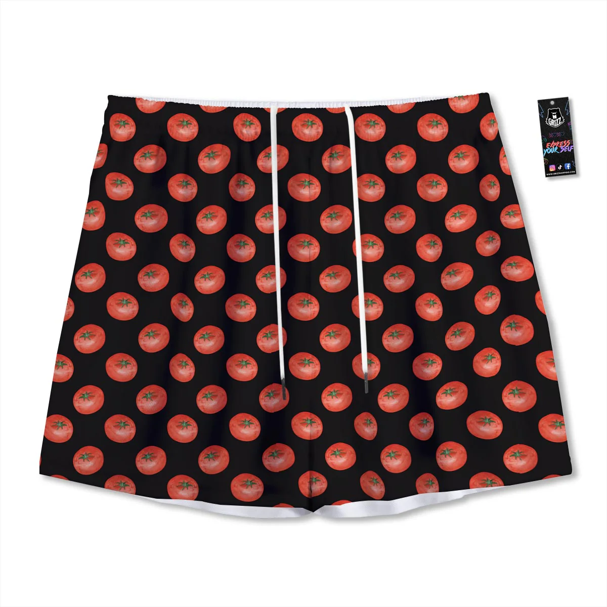 Tomatoes Red Ripe Print Pattern Mesh Shorts