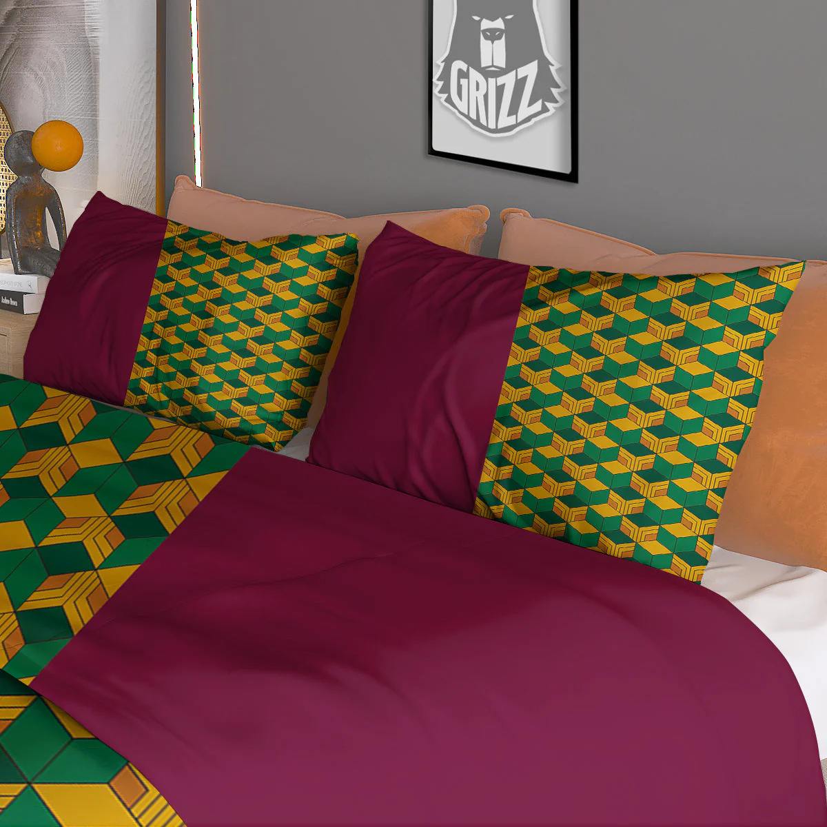 Tomioka Print Pattern Duvet Cover Bedding Set - Image 3