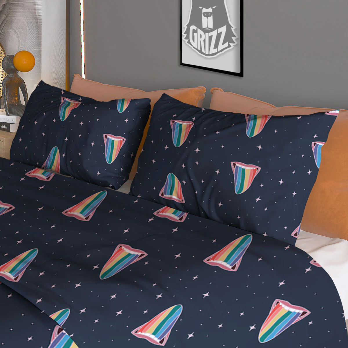 Tongue Gay Pride Print Pattern Duvet Cover Bedding Set - Image 3