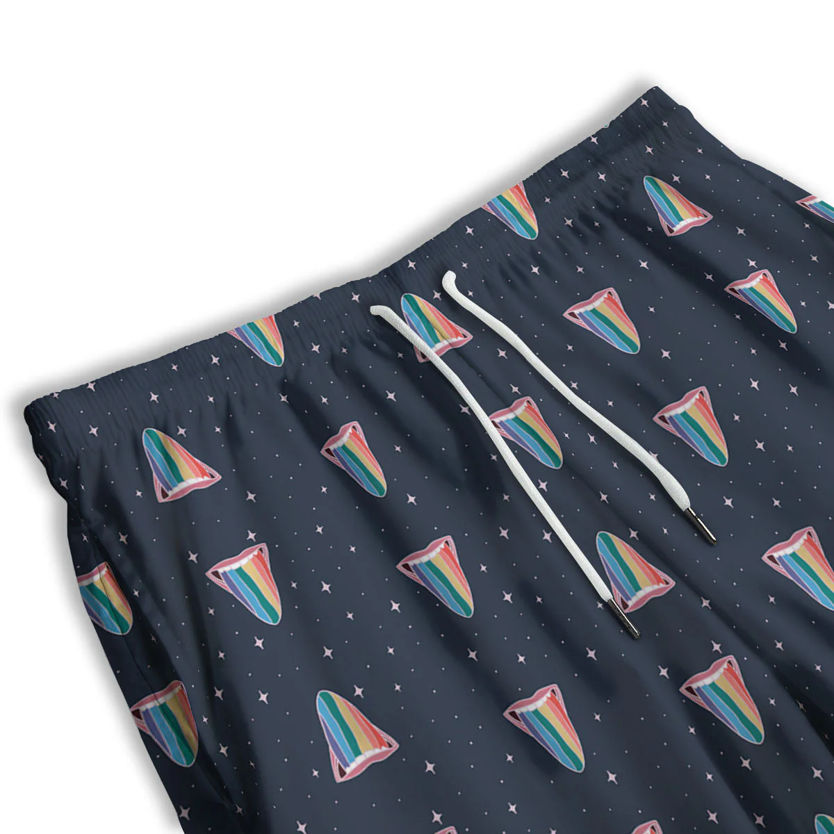Tongue Gay Pride Print Pattern Men's Athletic Shorts - Image 3