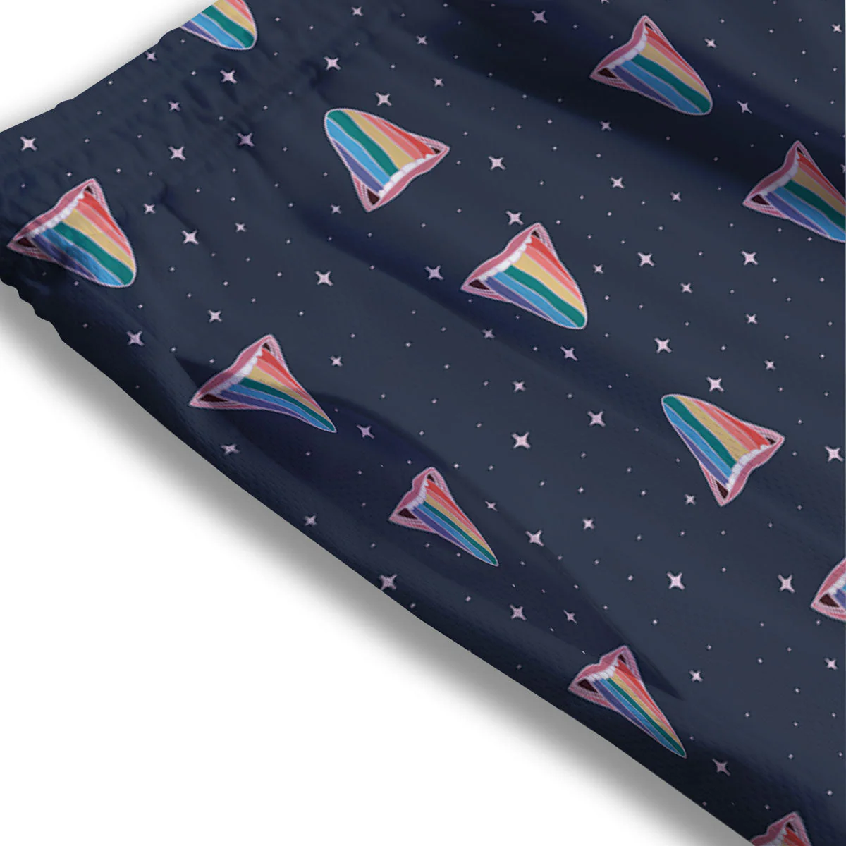 Tongue Gay Pride Print Pattern Mesh Shorts - Image 3