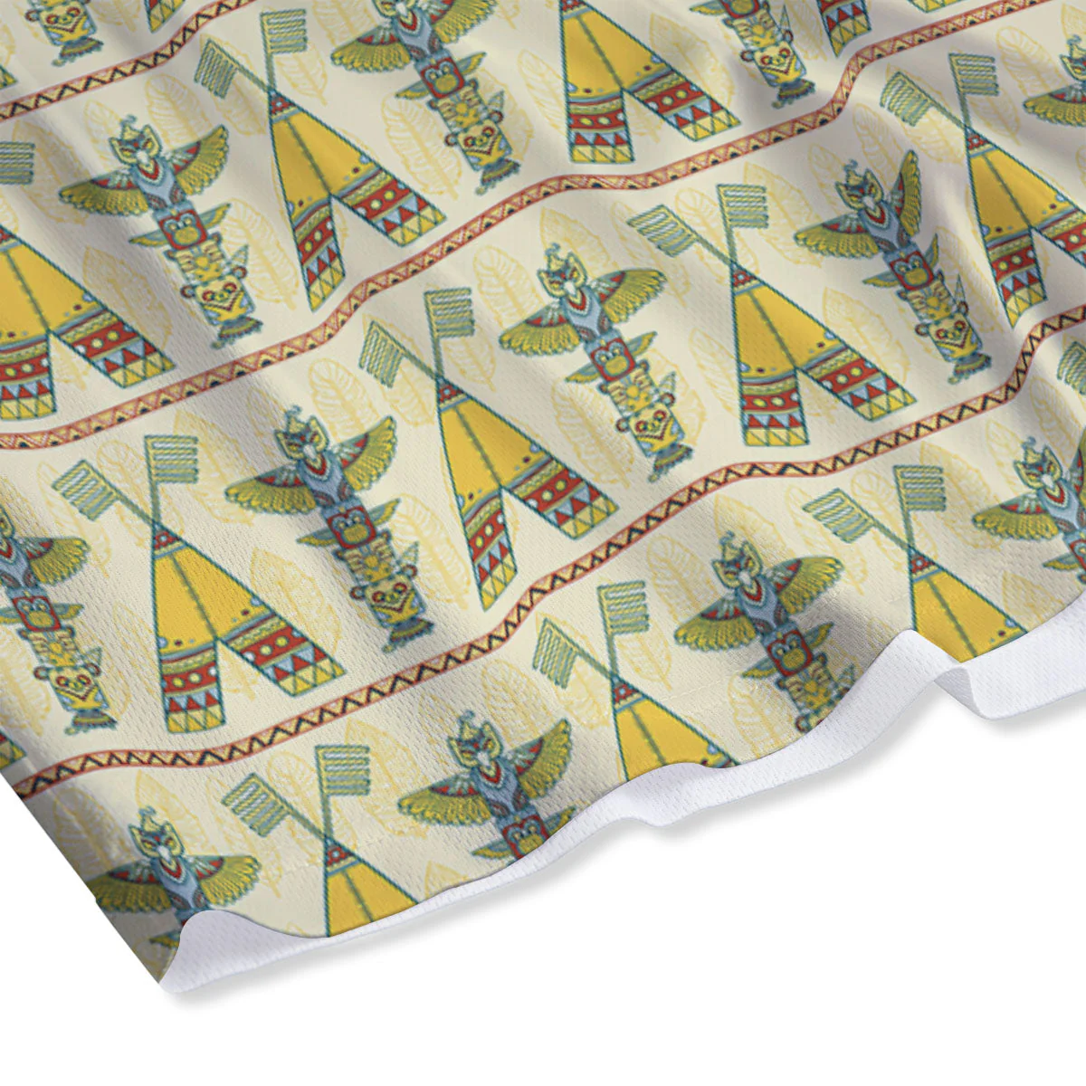 Totem Native Print Pattern Mesh Shorts - Image 4