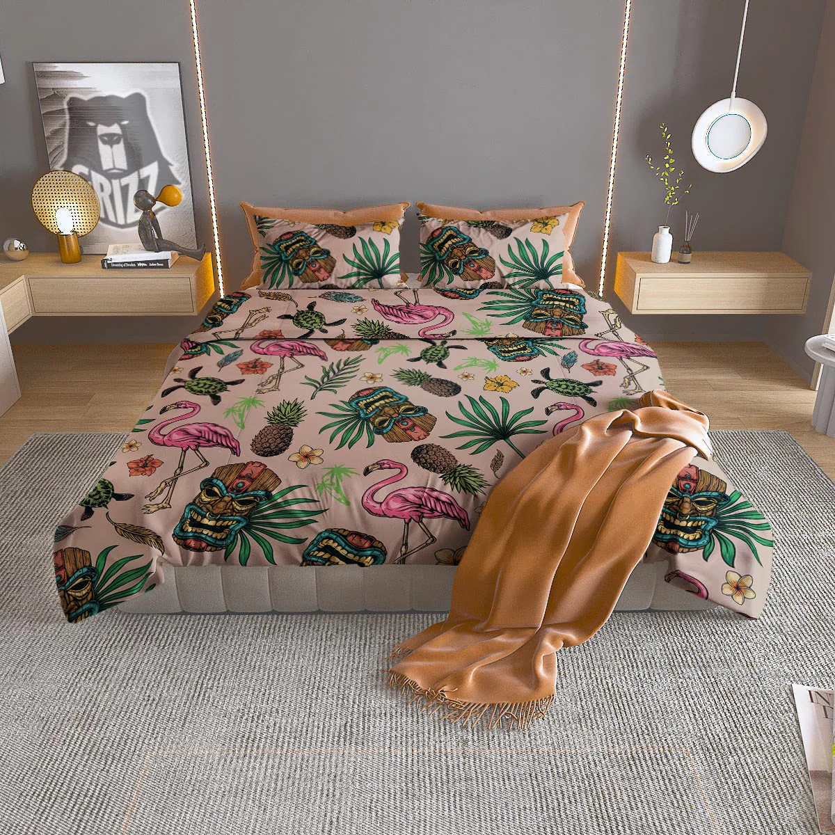 Totem Summer Print Pattern Duvet Cover Bedding Set