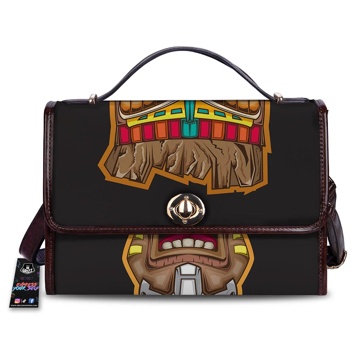 Totem Tiki Print Women's Satchel Bag